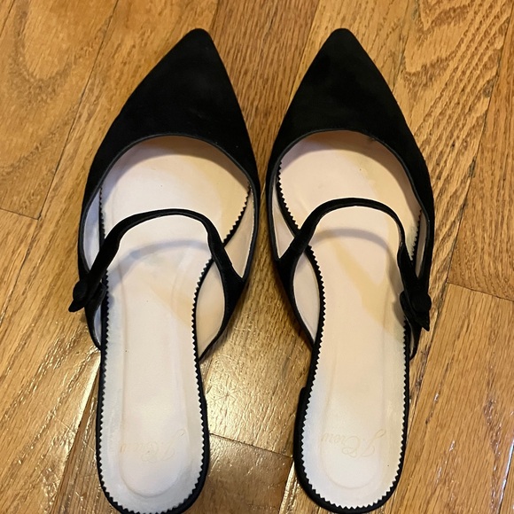 J. Crew Black Pointed Toe Mary Jane Mules in Suede - Picture 5 of 5